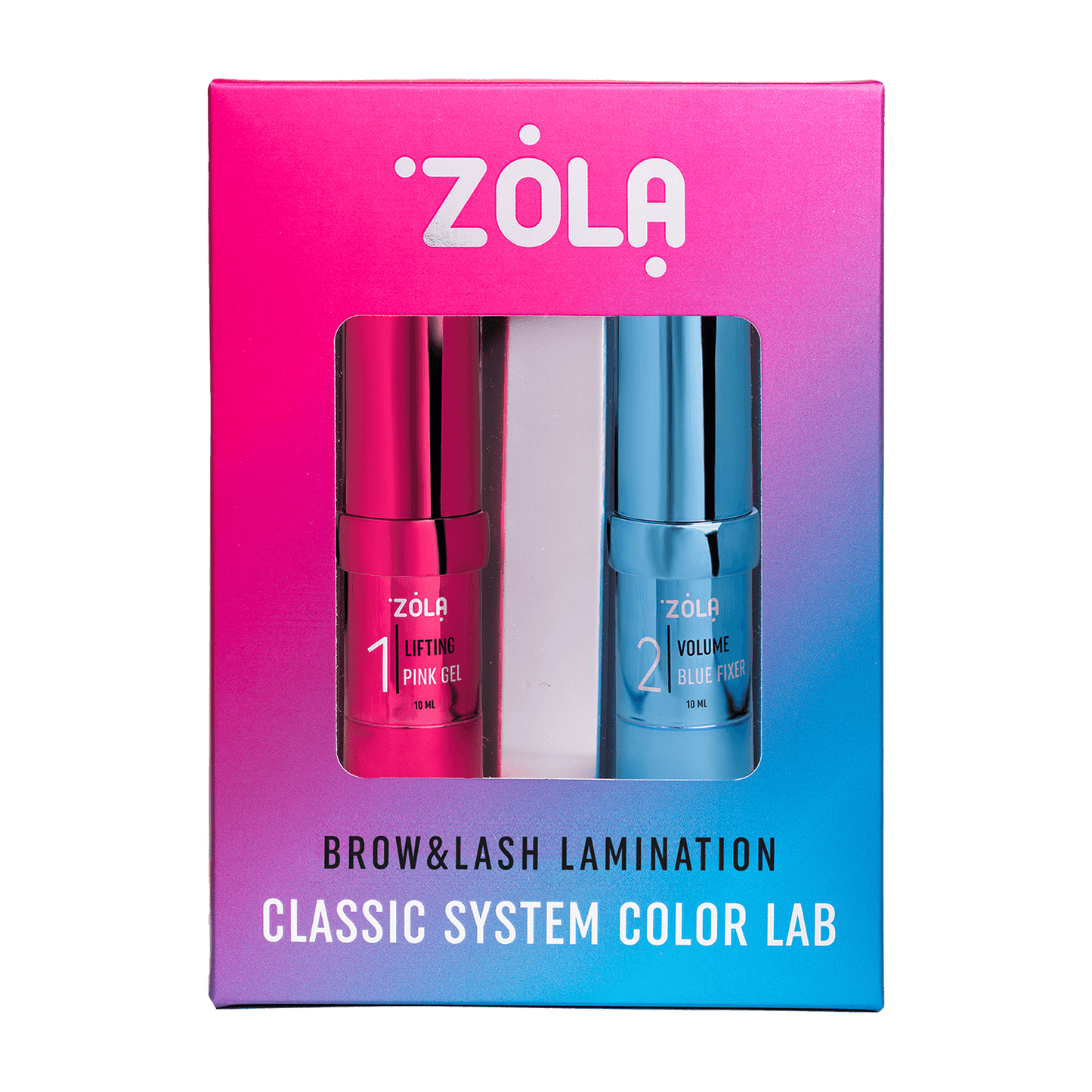 Zola Color Lab Set für Augenbrauen- und Wimpernlifting – Klassisches Laminierungssystem, 2 × 10 ml
