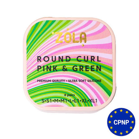 ZOLA Lamination Silicone Pads Round Curl Pink & Green (S, S1, M, M1, L, L1, XL, XL1)